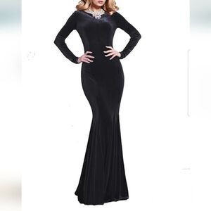 NWT TPonline Velvet Mermaid Prom Dress Long Evening Party Dress